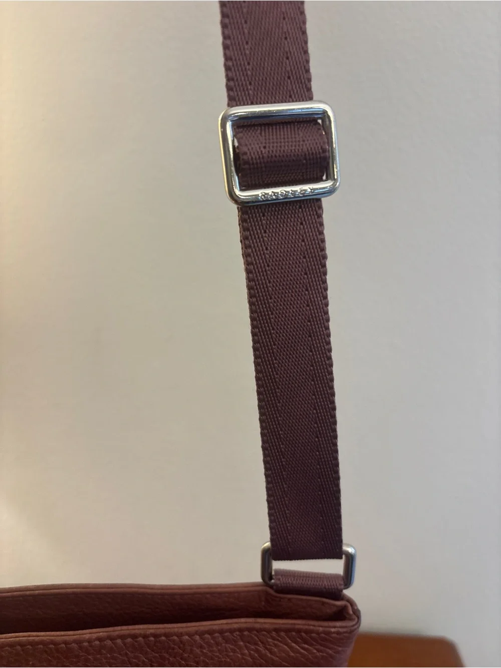Radley London Brown Leather Phone Crossbody Bag Scottie Dog Tag